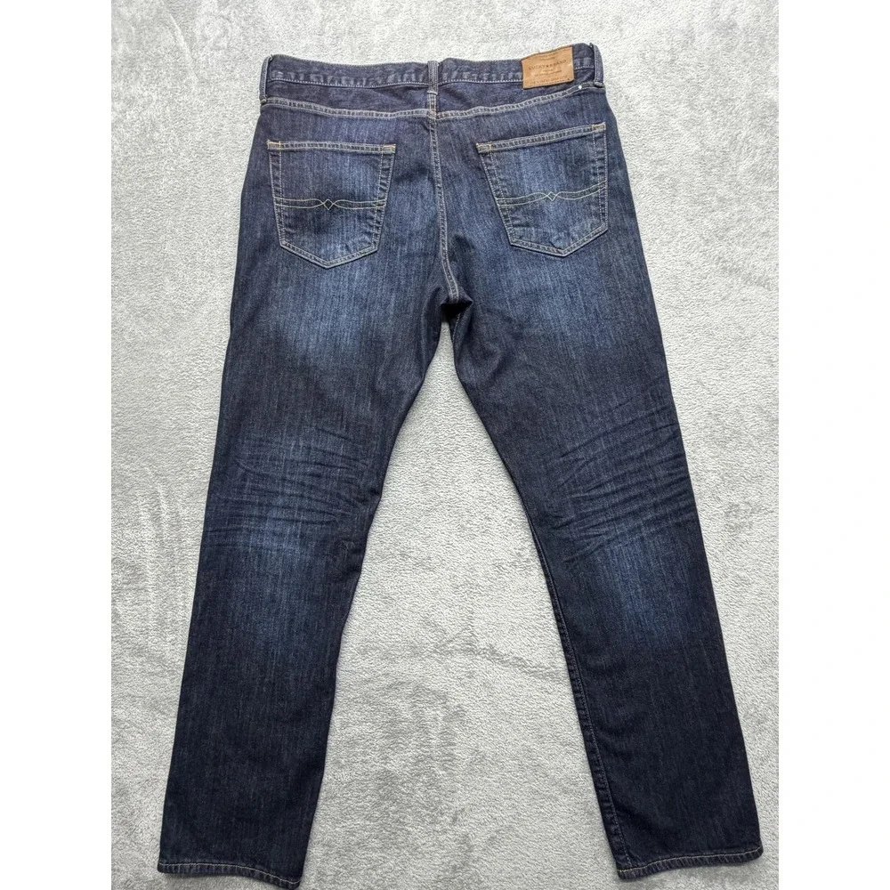 Lucky Brand 410 Jeans Mens Measured 38x32 Dark‎ Wash Blue Athletic Slim